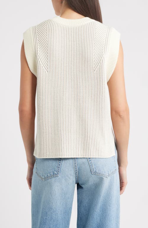 Margaret O'leary Jeanine Rib Merino Wool Sweater Vest In White