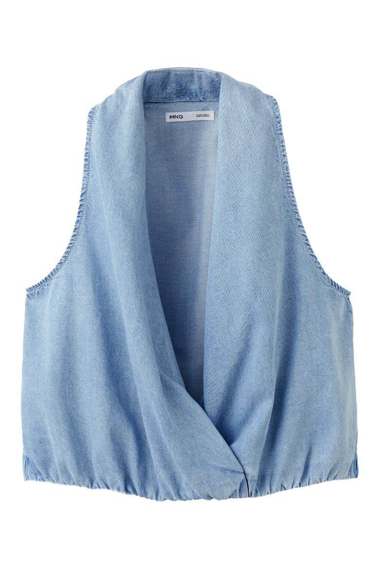 Drape Plunge Neck Top, Alternate, color, LIGHT BLUE