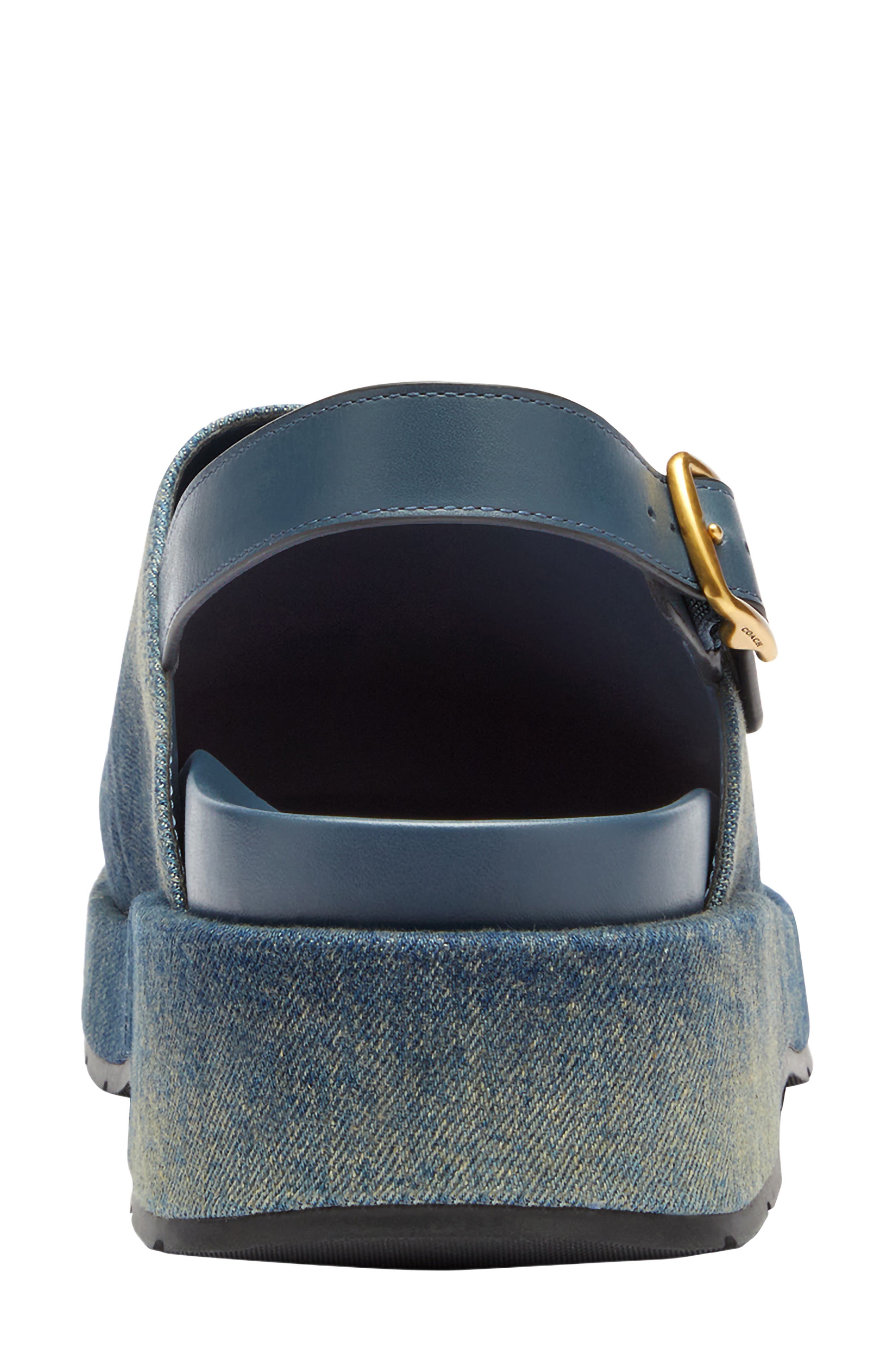 COACH Sculpted C Denim Clog, Alternate, color, Dark Indigo