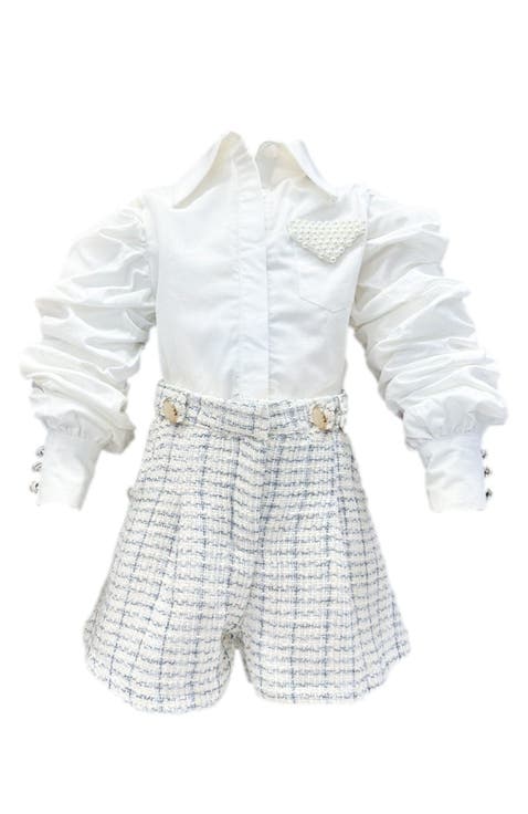Iris Blouse and Tweed Shorts Set (Toddler, Little Kid & Big Kid)