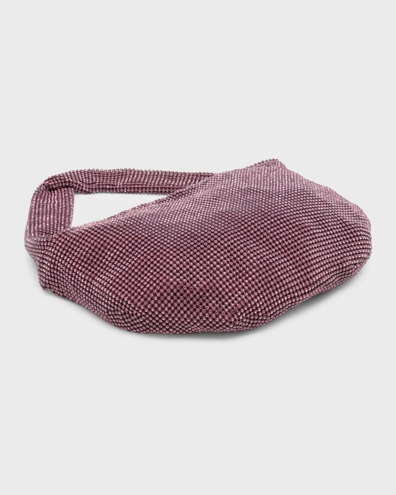 Whiting & Davis Farrah Crystal Hobo, Alternate, color, Wine
