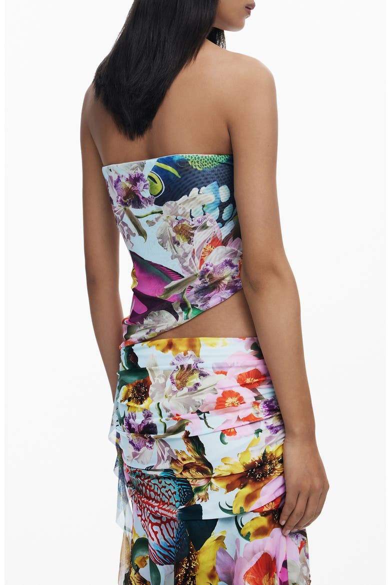Ruffle Strapless Top, Alternate, color, PINK