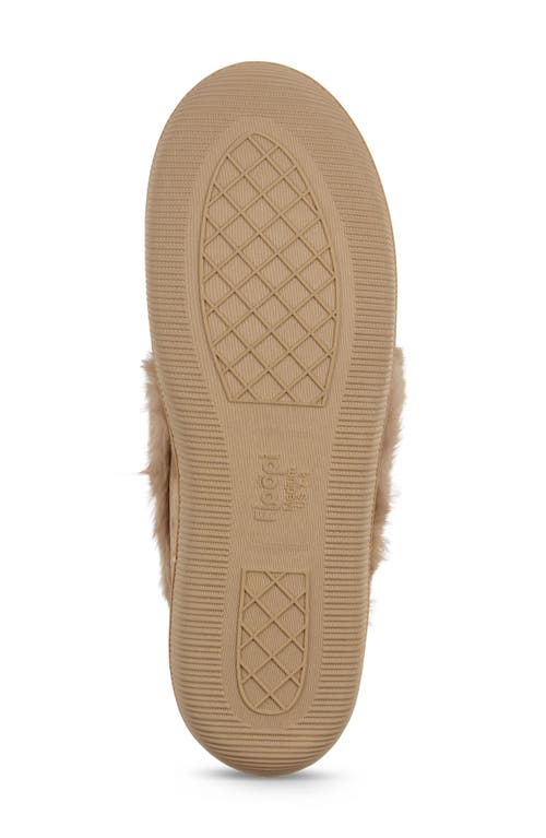 Floopi Faux Suede & Faux Fur Lined Slipper In Brown