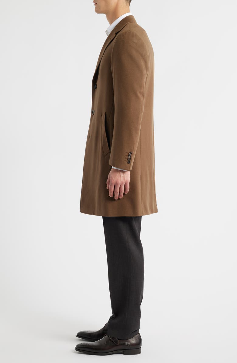 Canali Kei Trim Fit Wool & Cashmere Coat, Alternate, color, Brown