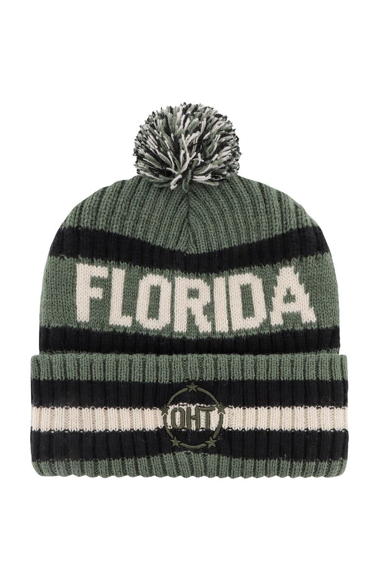 '47 Men's '47 Green Florida Gators OHT Military Appreciation Bering Cuffed Knit Hat with Pom, Alternate, color, Green