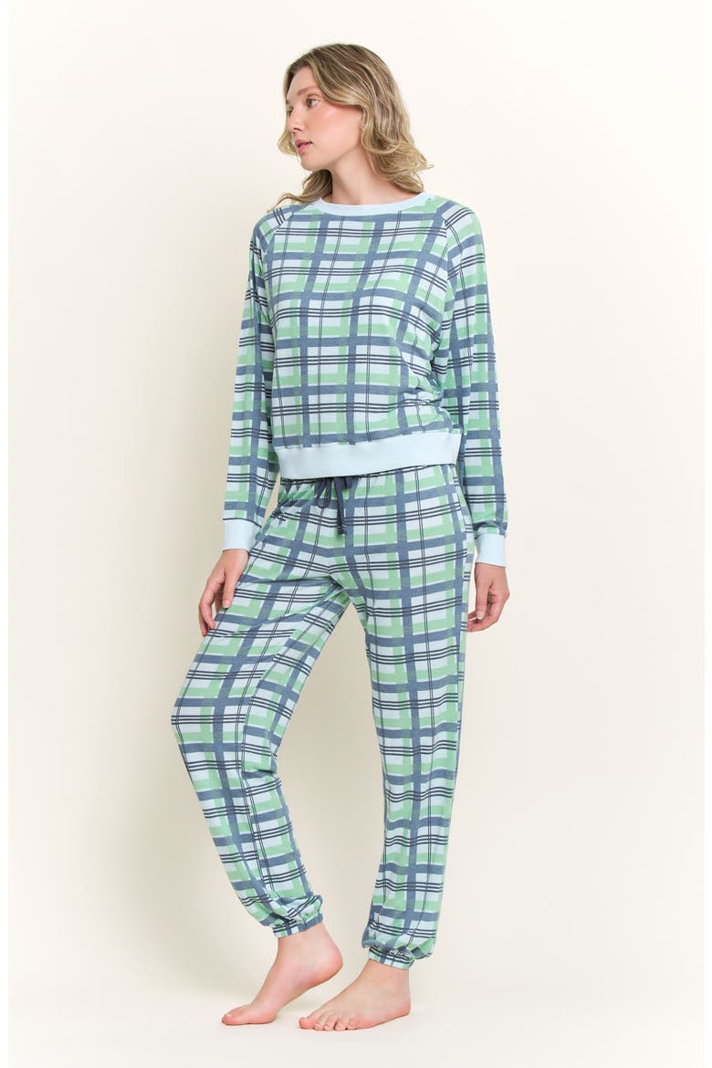 Star Seeker Brushed Jersey Pajamas, Alternate, color, BLUE PLAID