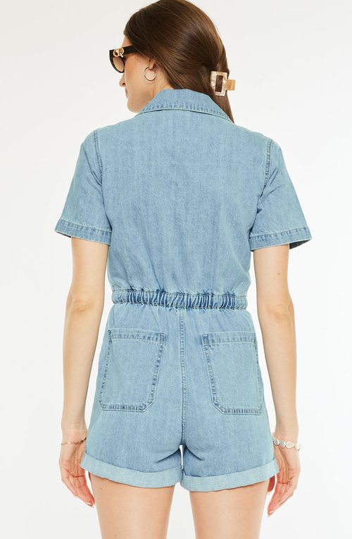 Kancan Mailene Denim Romper In Multi
