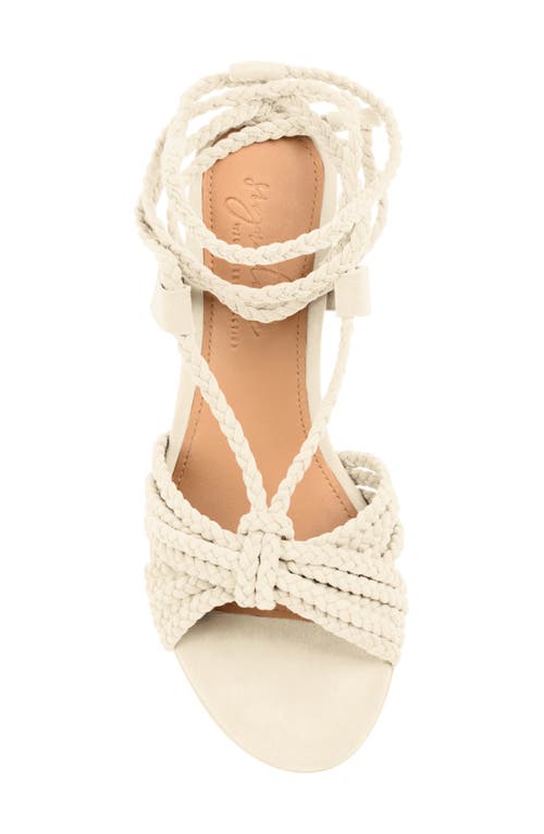 Journee Signature Railee Ankle Tie Sandal In Off White
