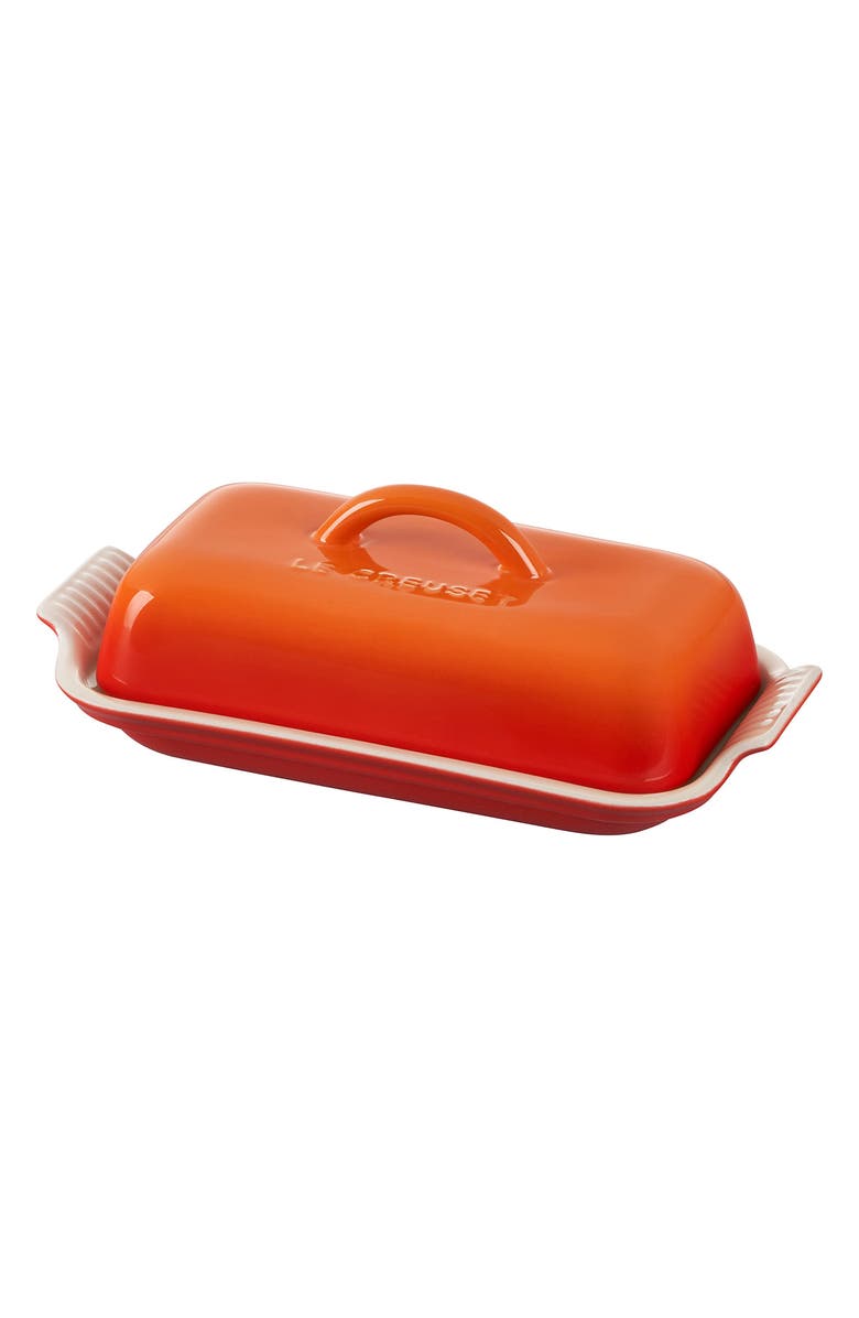 Le Creuset Heritage Butter Dish, Main, color, Flame