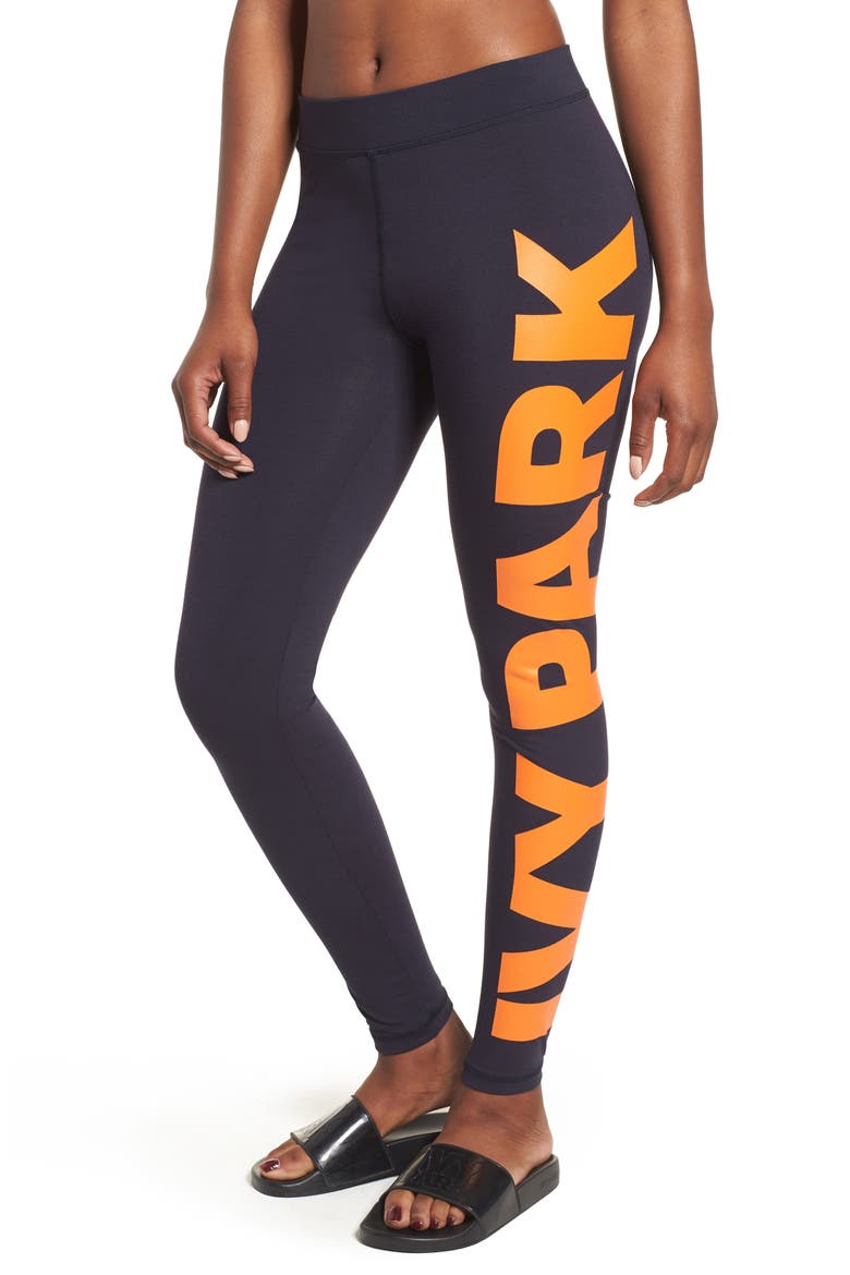 Oversize Logo Leggings, Main, color, INK