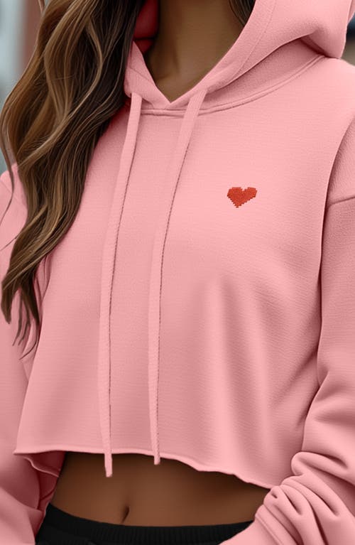 DALIX DALIX PIXEL HEART CROPPED HOODIE 