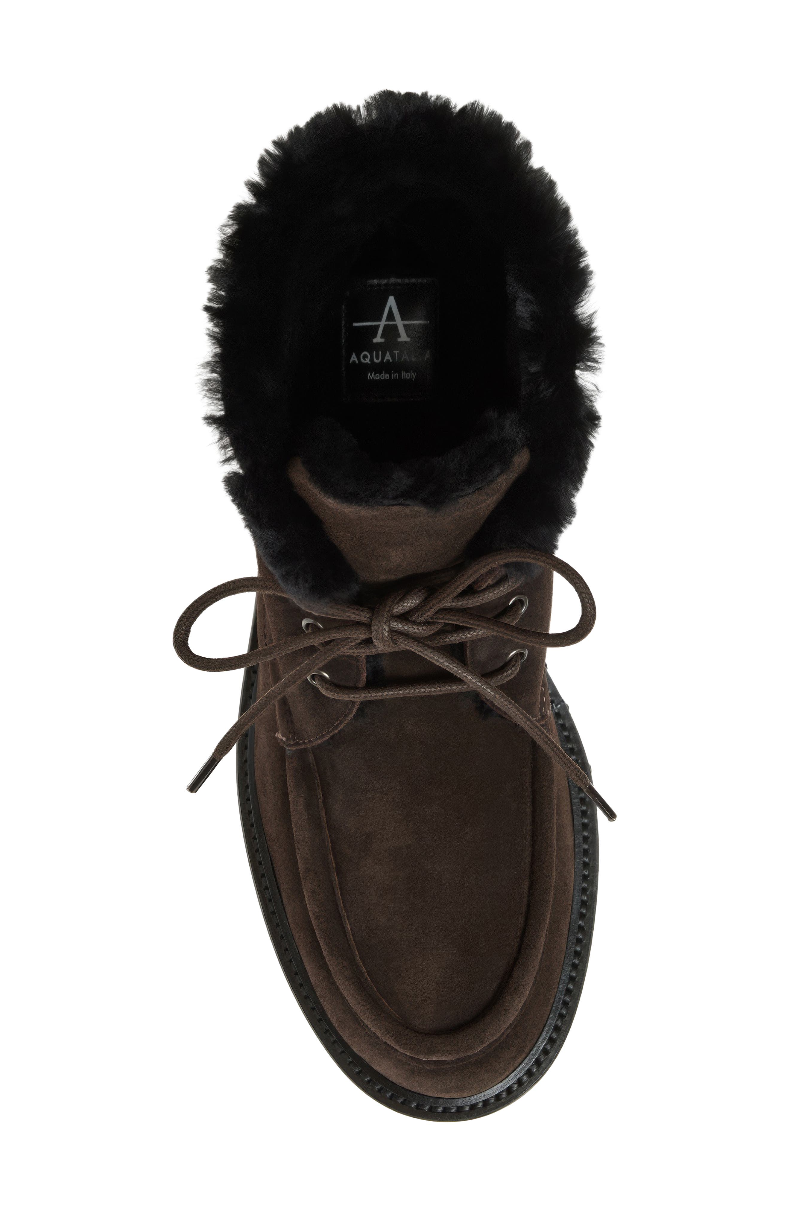 Natta Waterproof Leather Genuine Shearling Boot, Alternate, color, ESPRESSO SUEDE