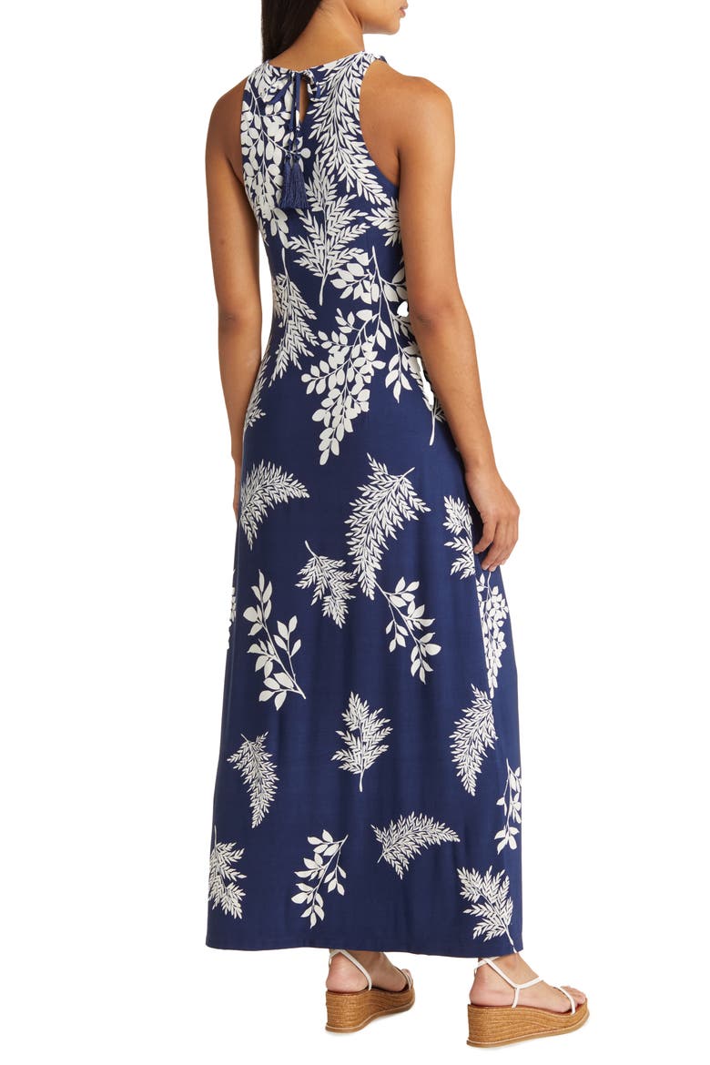 Jasmina Whisper Fronds Maxi Dress, Alternate, color, ISLAND NAVY