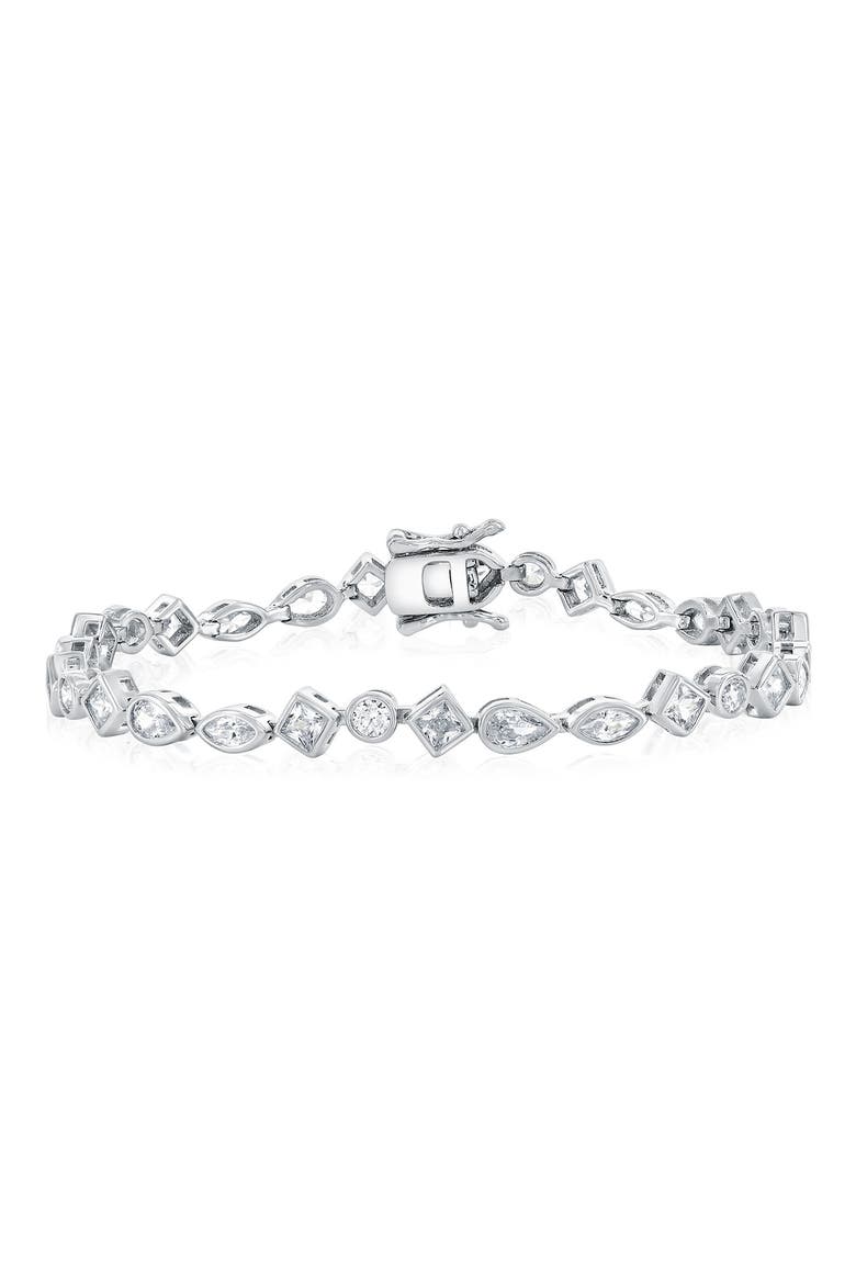 Cubic Zirconia Bracelet, Main, color, SILVER