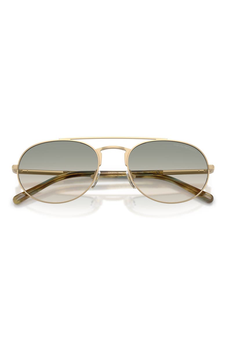57mm Gradient Pilot Sunglasses, Alternate, color, MATTE PALE GOLD / BROWN GREEN