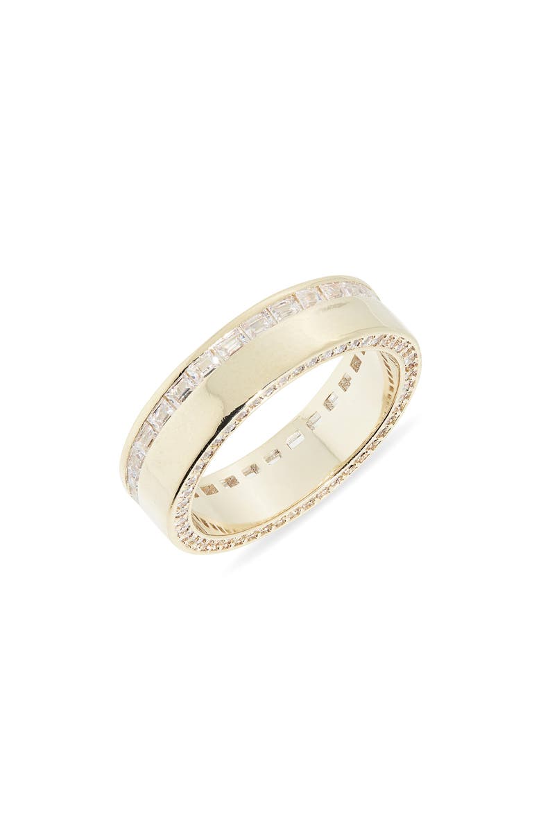 NORDSTROM RACK Baguette CZ Band Ring, Main, color, Clear- Gold