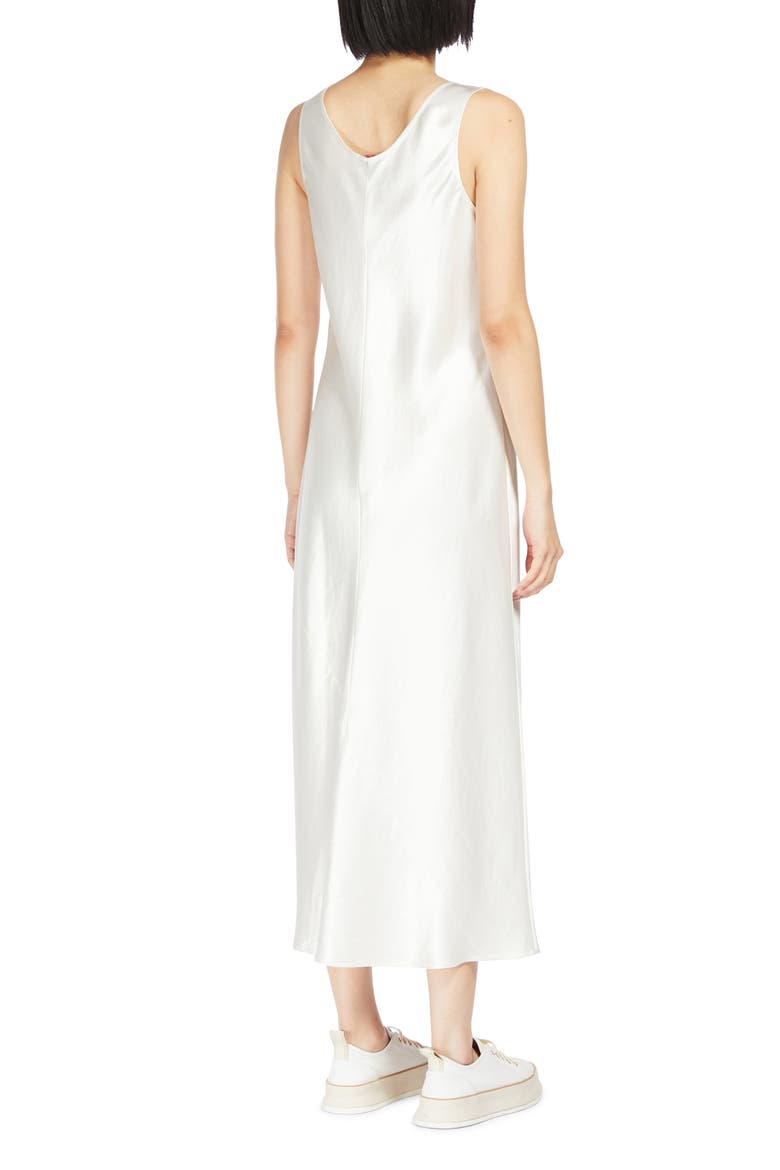 Talete Sleeveless Satin Midi Dress, Alternate, color, WHITE