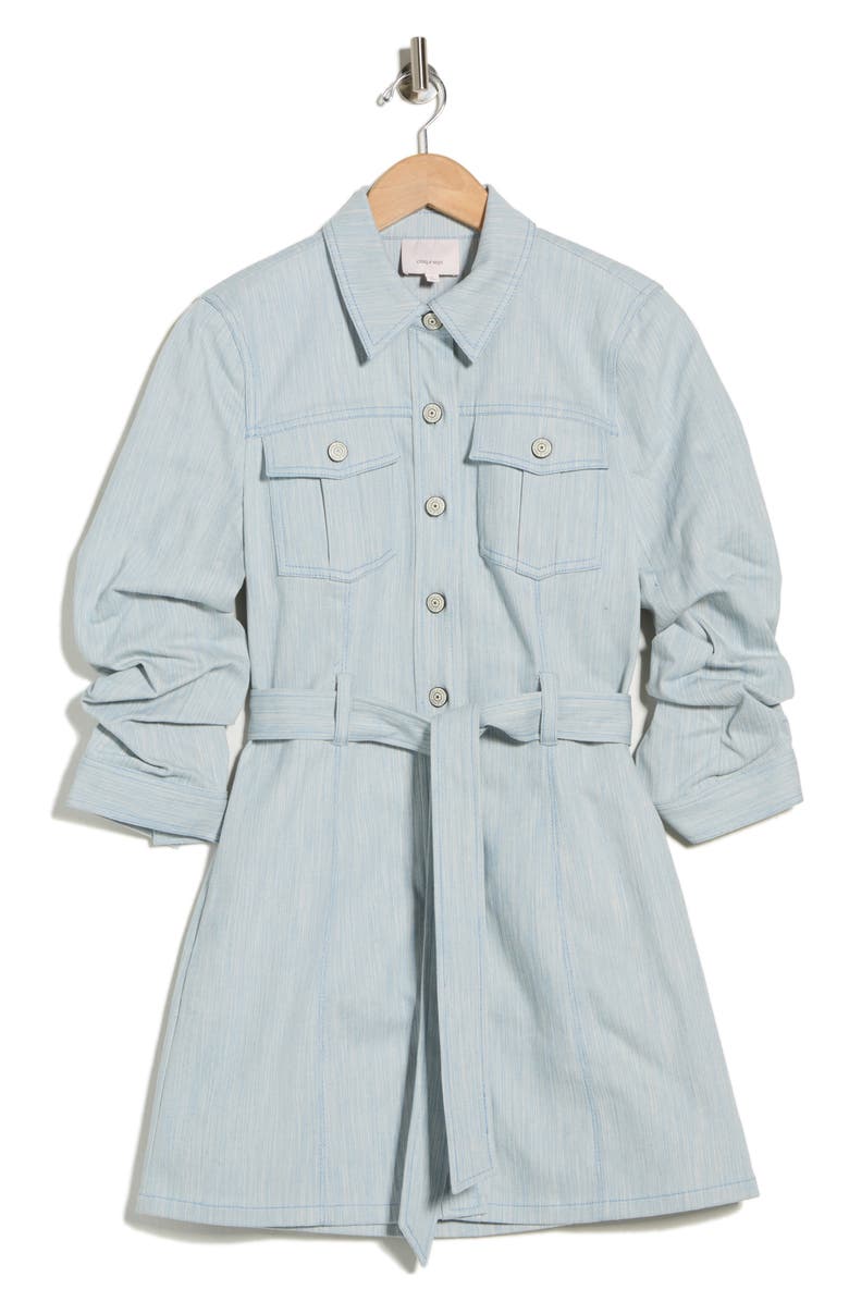 Cinq à Sept Denim Shirtdress, Alternate, color, Kettle Pond/ White