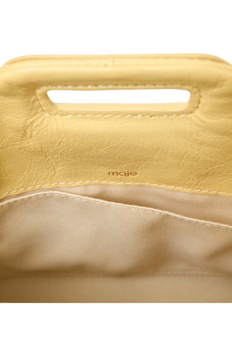 maje Matte crackle Miss M mini bag, Alternate, color, Pale Yellow