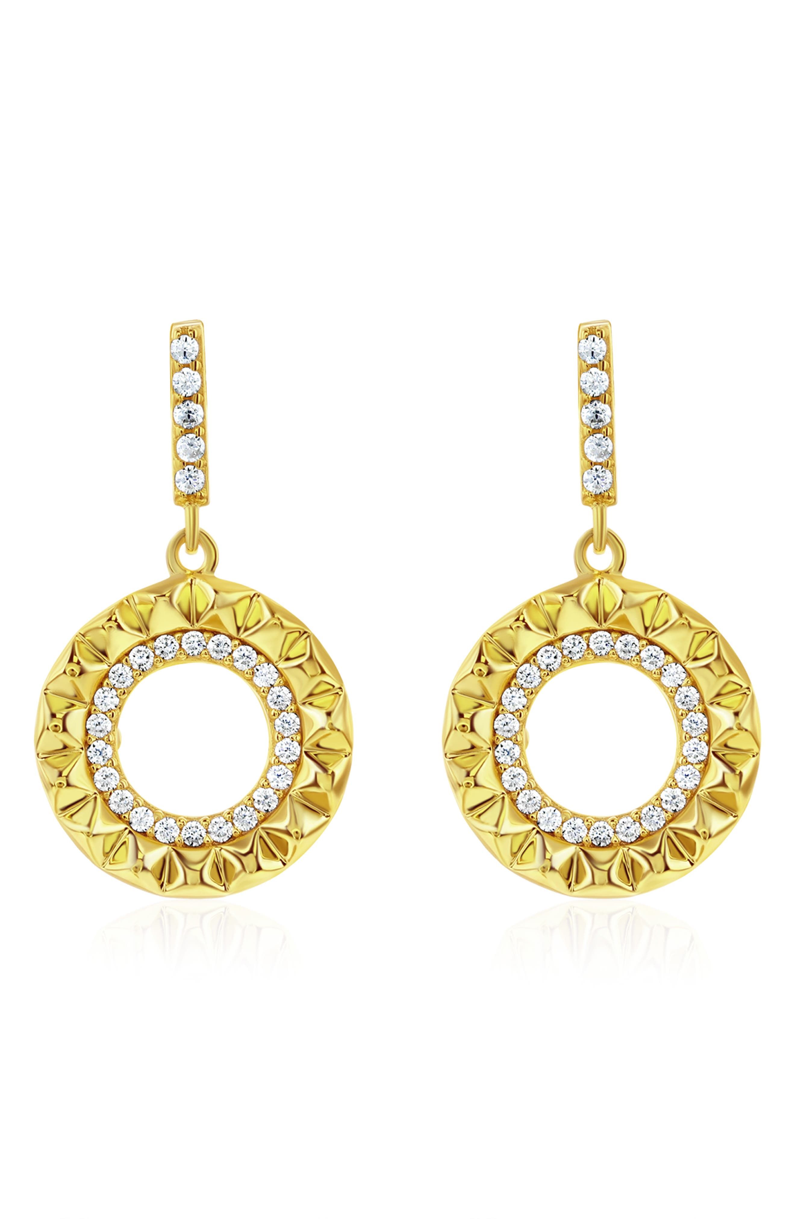 SUZY LEVIAN Cubic Zirconia Sunburst Drop Earrings