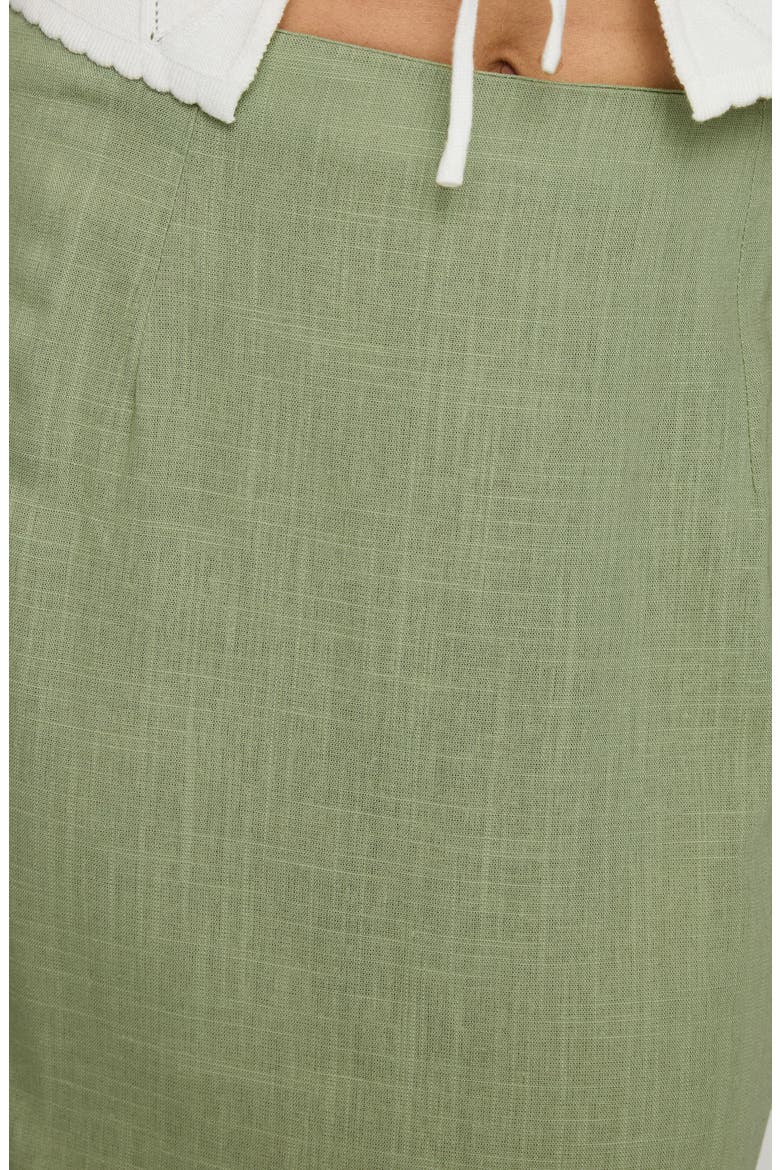 Sophia Cotton & Linen Maxi Skirt, Alternate, color, GREEN