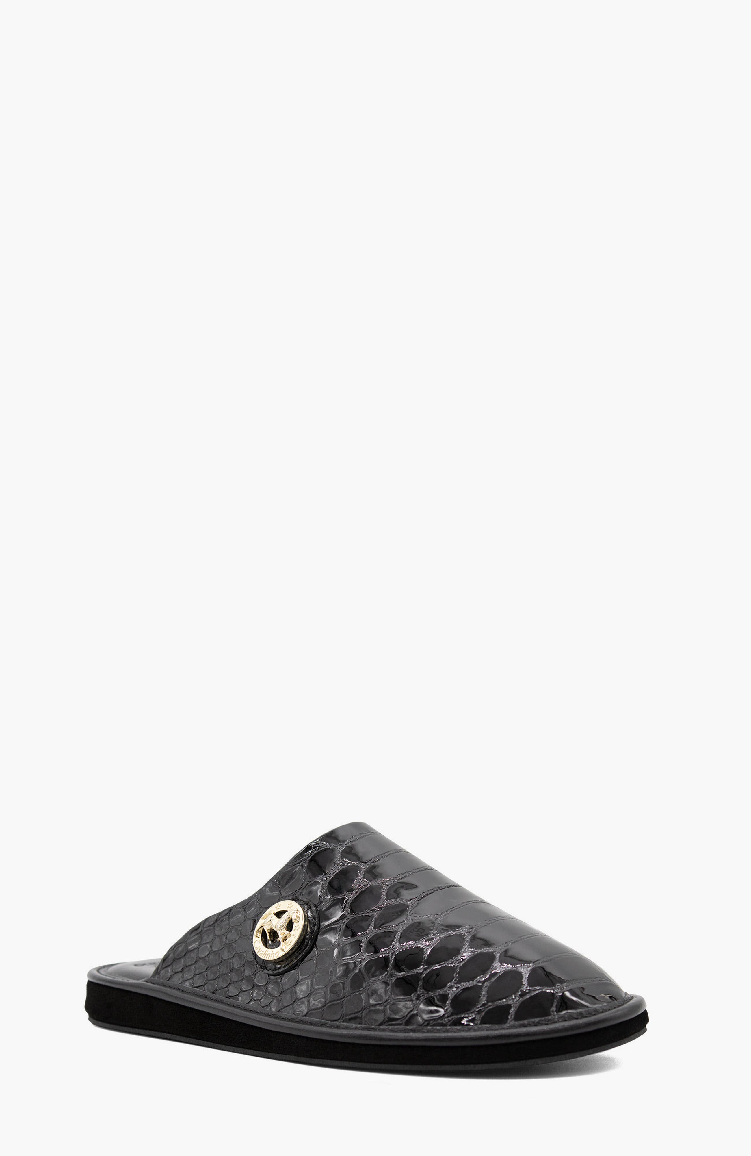 Gallop Patent Leather House Slippers, Alternate, color, Black