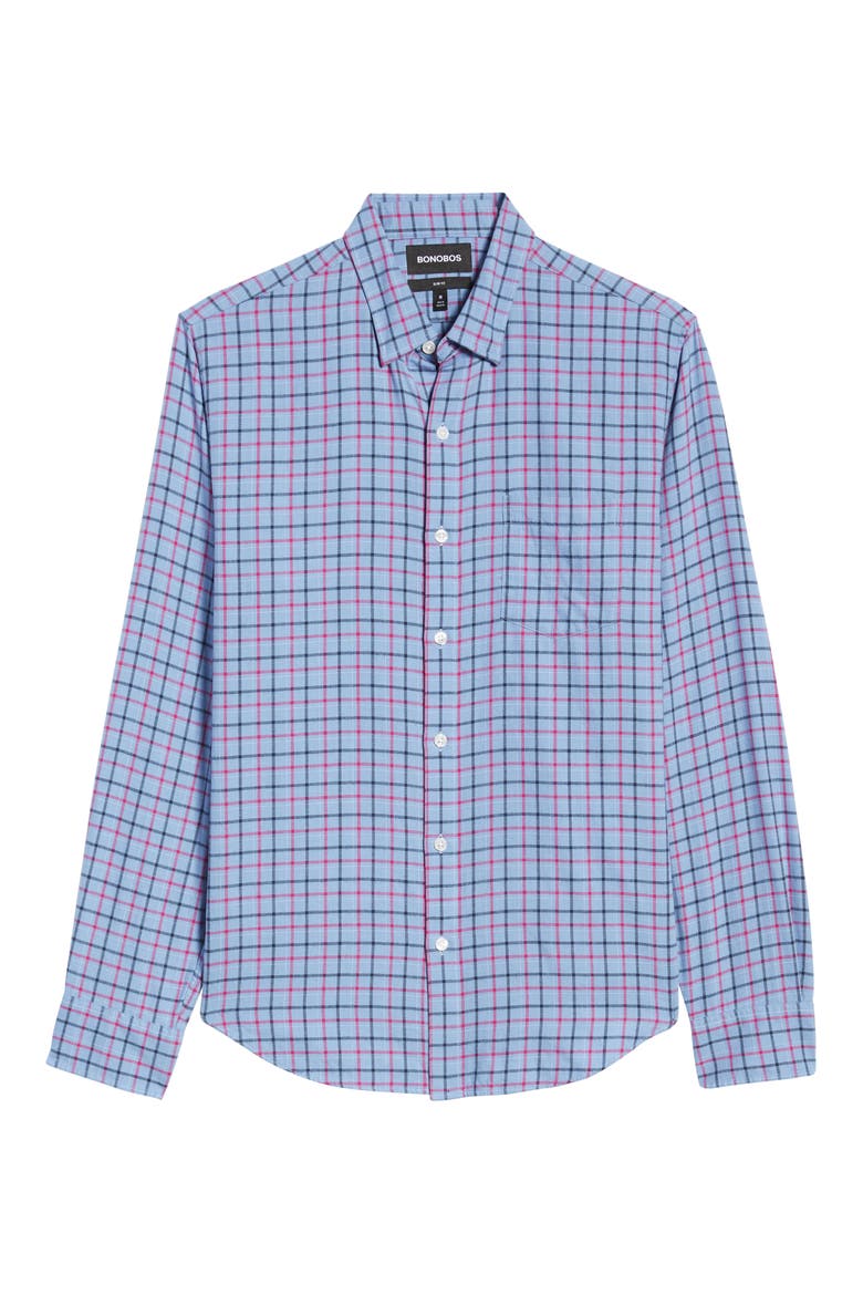 Slim Fit Plaid Flannel Button-Up Shirt, Alternate, color, WHISTLER CHECK - BLUE EYES