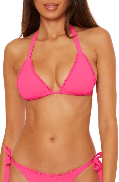Becca Frills Triangle Bikini Top In Pink