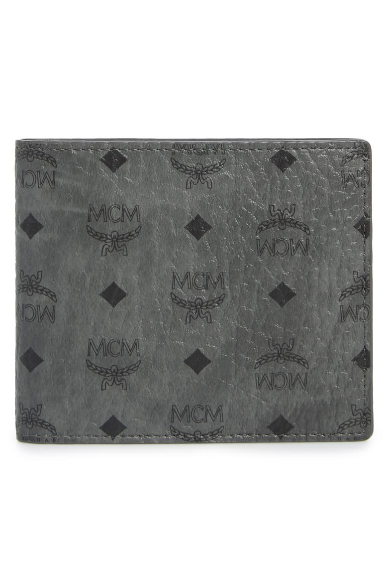 Logo Coated Canvas & Leather Wallet, Alternate, color, PHANTOM GREY