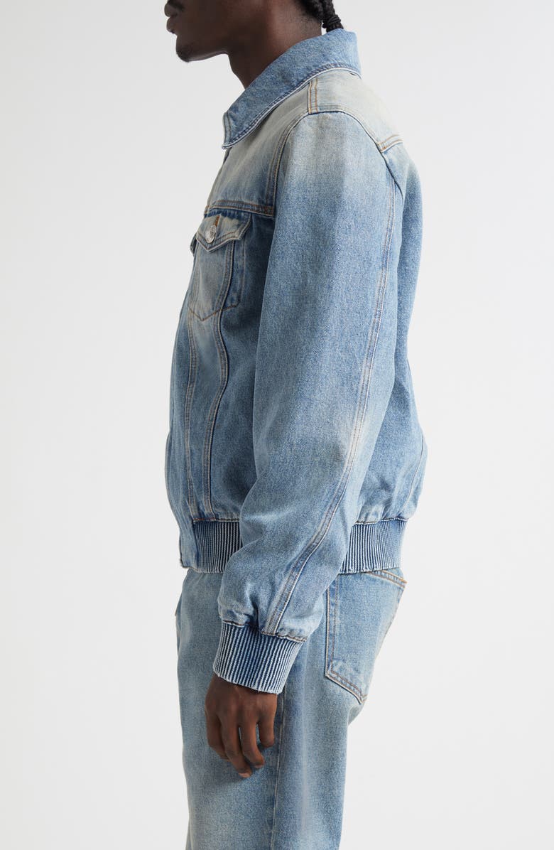 Balmain Monogram Lined Denim Jacket, Alternate, color, 6Aw Washed Blue Jean