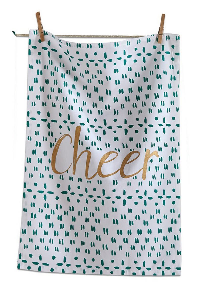 tag Joyful Set of Three Cotton Dishtowels for Christmas Kitchen, Alternate, color, Multicolored