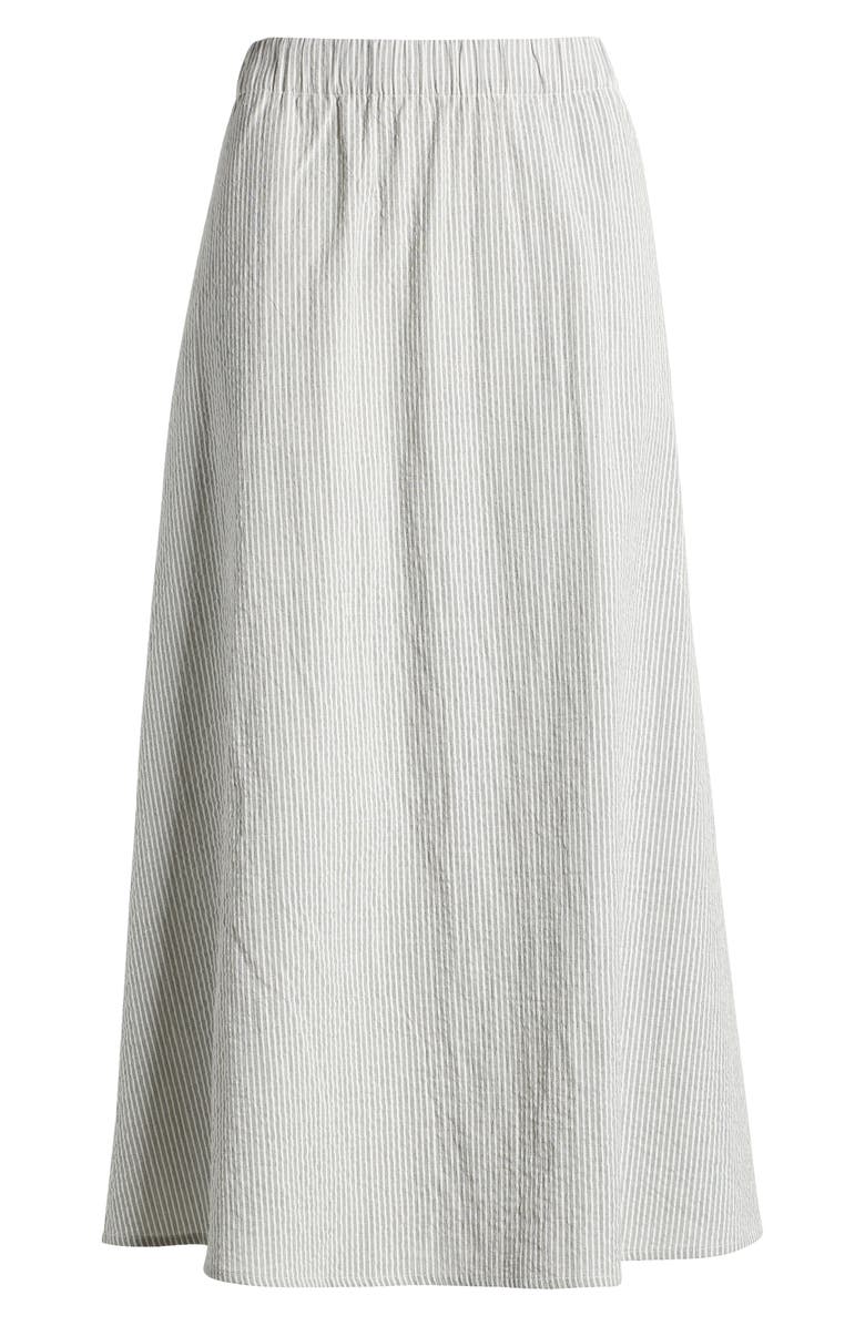 Eileen Fisher Stripe Organic Cotton A-Line Skirt, Alternate, color, 
