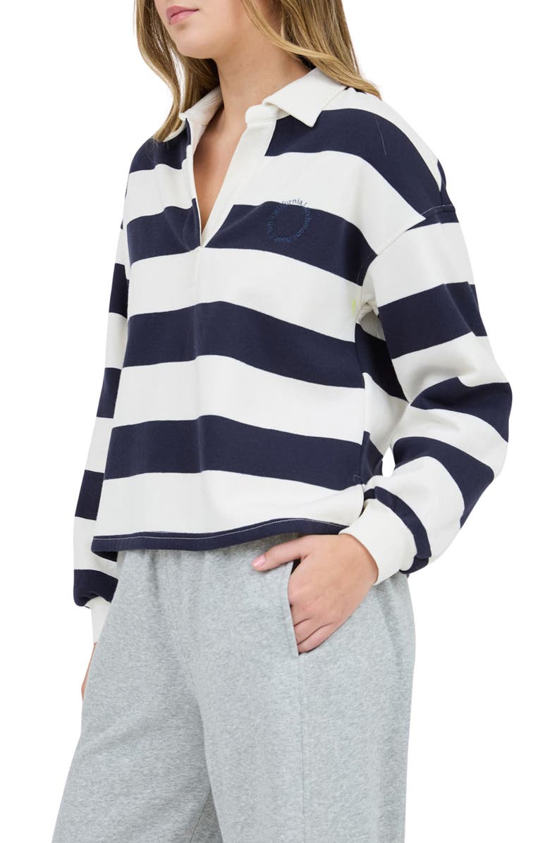 Blu Pepper Rugby Stripe Long Sleeve Top, Alternate, color, 