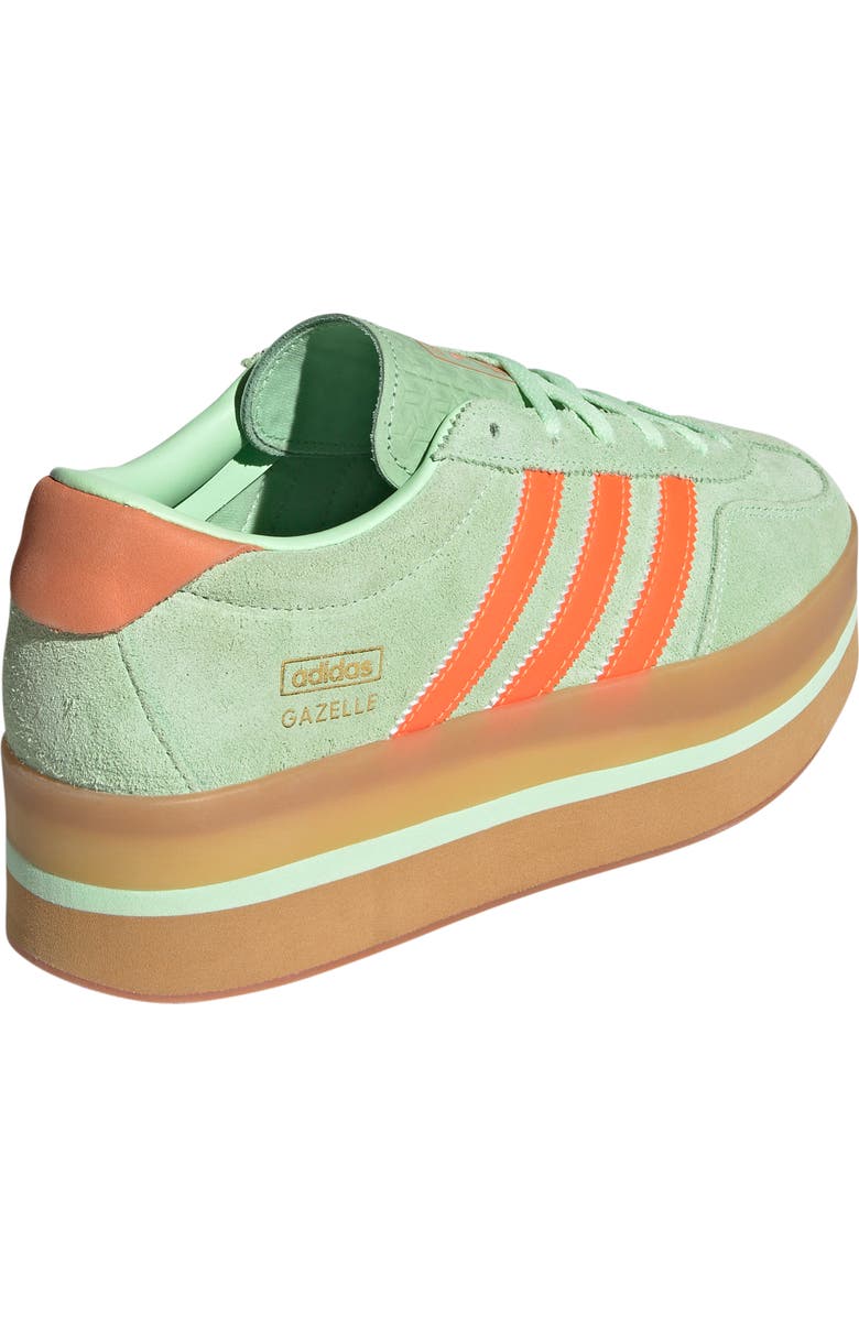 adidas Gazelle Stack Platform Sneaker, Alternate, color, Green Spark/ Orange/ Gum
