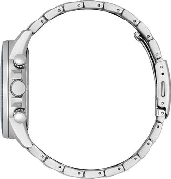Eco Drive Chronograph Stainless Steel Bracelet Watch, 44mm