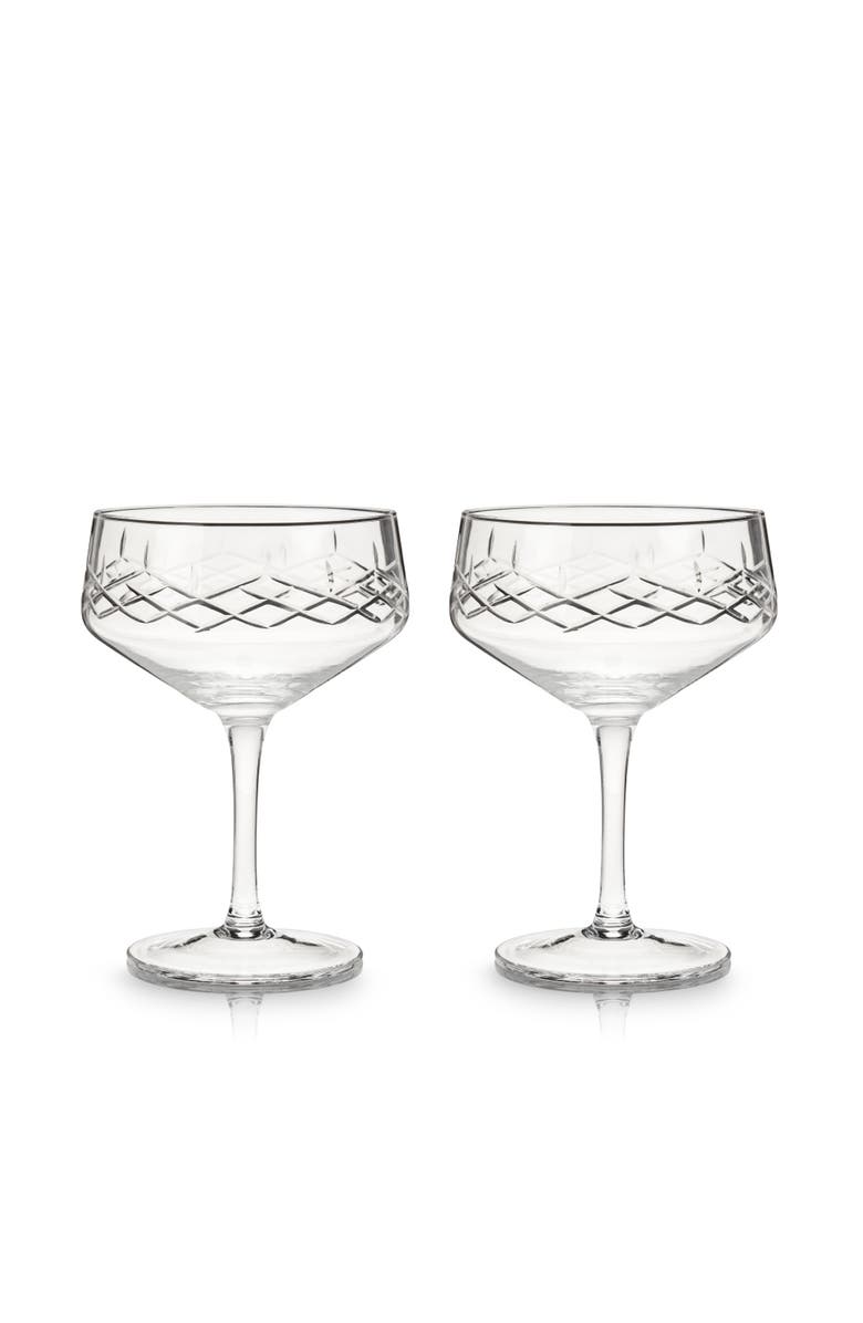 Viski Admiral Crystal Coupe Glasses Set of 2, Main, color, Clear