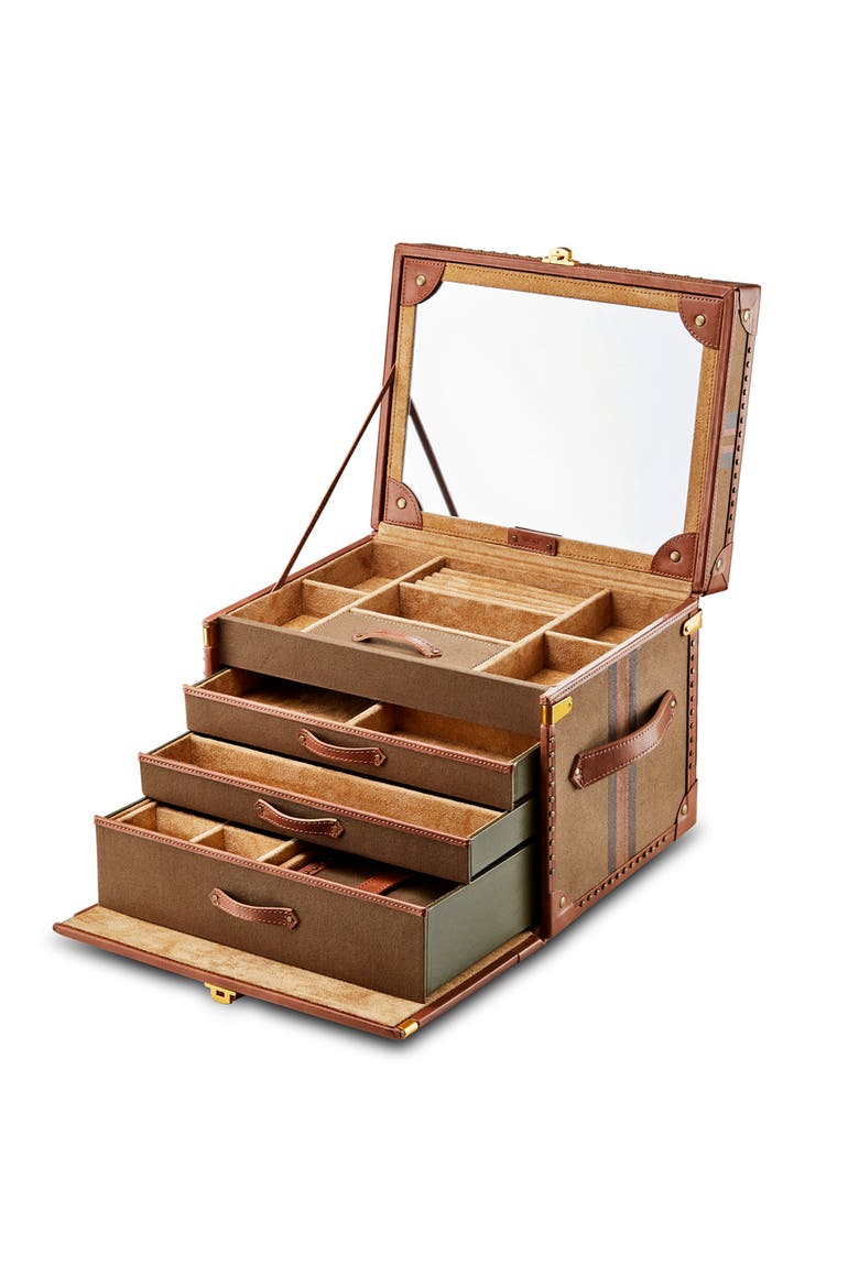 Ida Trunk Jewelry Box, Alternate, color, Khaki