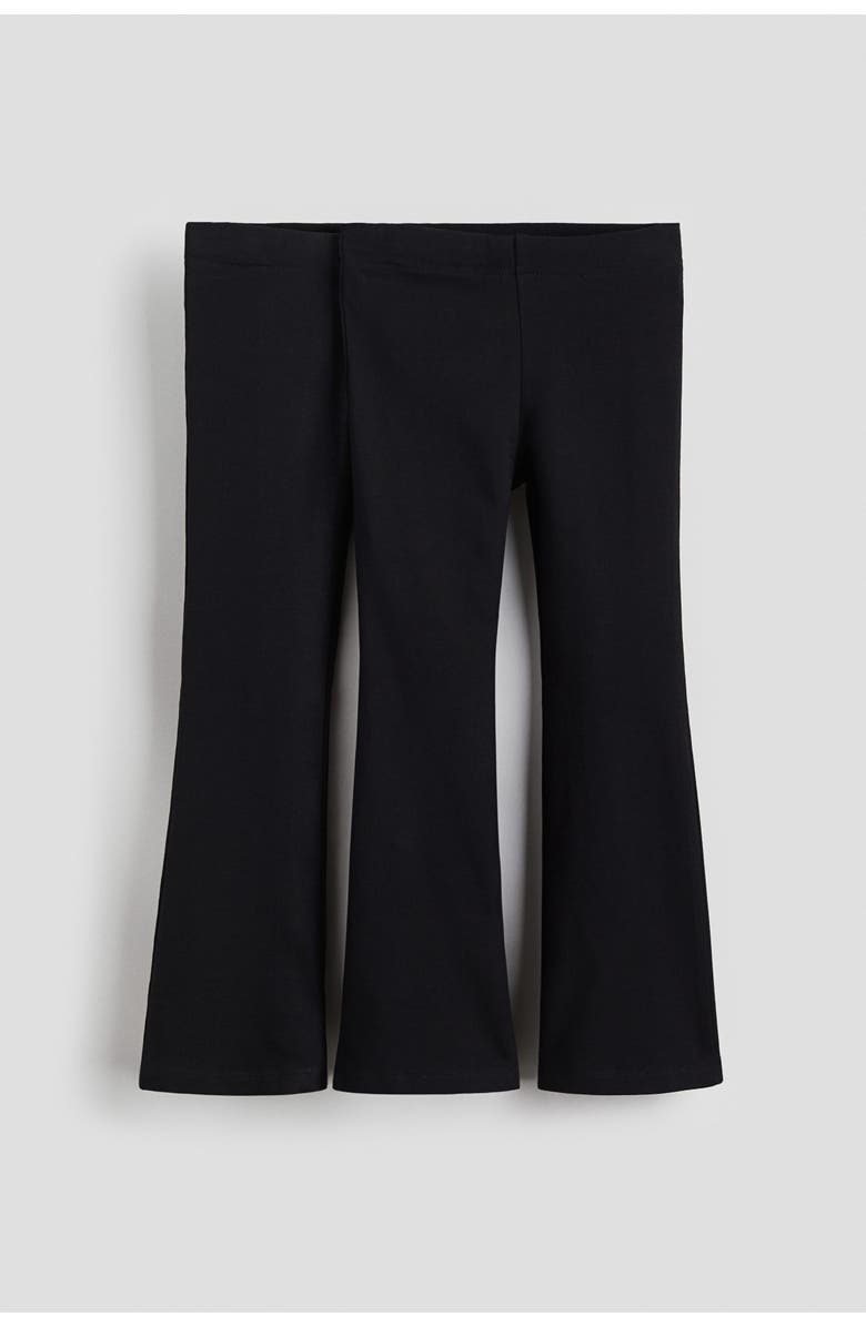 H&M 2-pack Flared Jersey Leggings, Main, color, Black