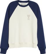 AMI PARIS Ami de Coeur Boxy Colorblock Baseball Sweatshirt
