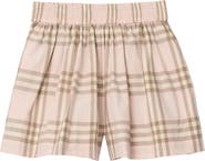 Burberry Girls' Check Cotton Shorts