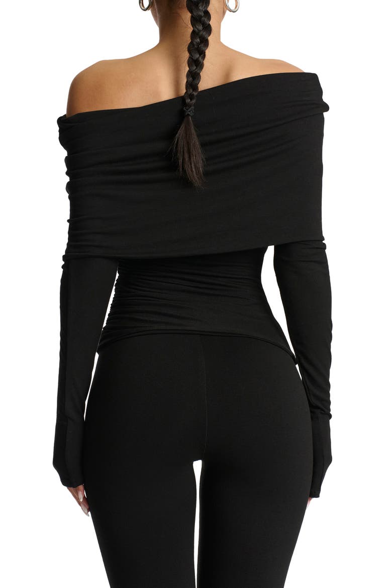 Off the Shoulder Top, Alternate, color, BLACK