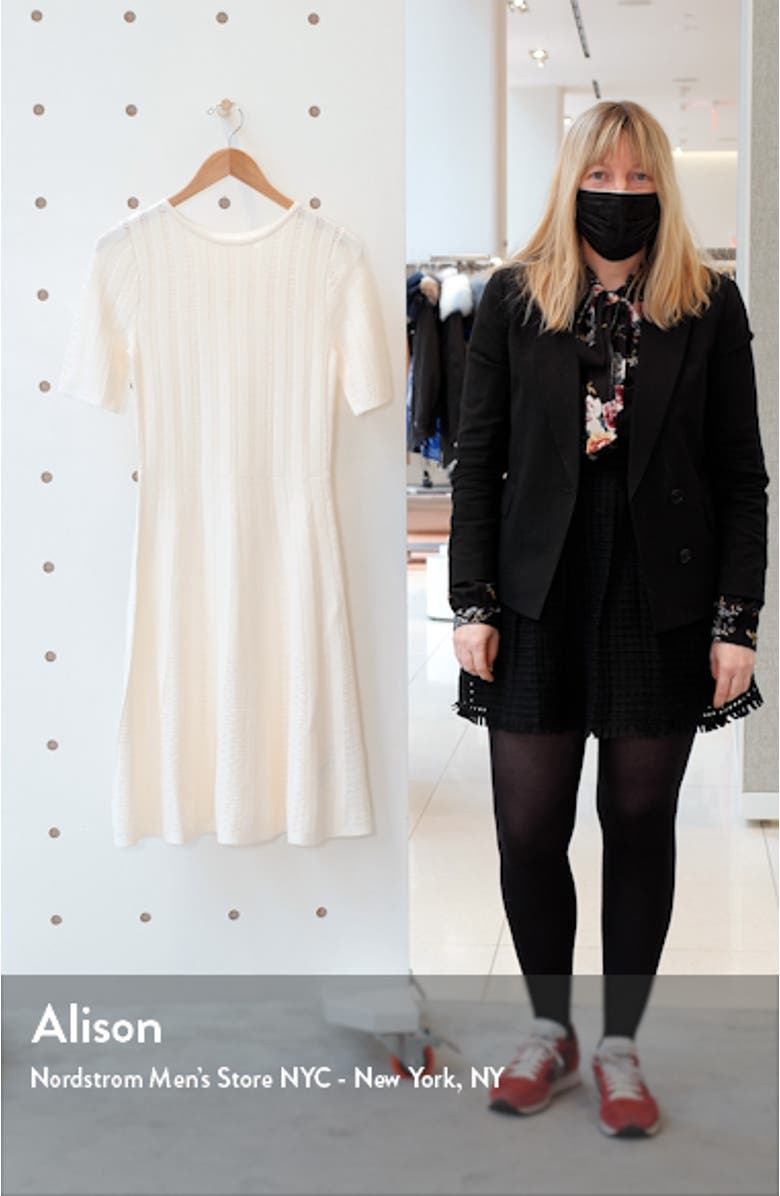 C Feli Pointelle Fit & Flare Sweater Dress, sales video thumbnail