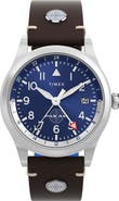 Timex® x Pan Am® Waterbury GMT Leather Strap Watch, 39mm