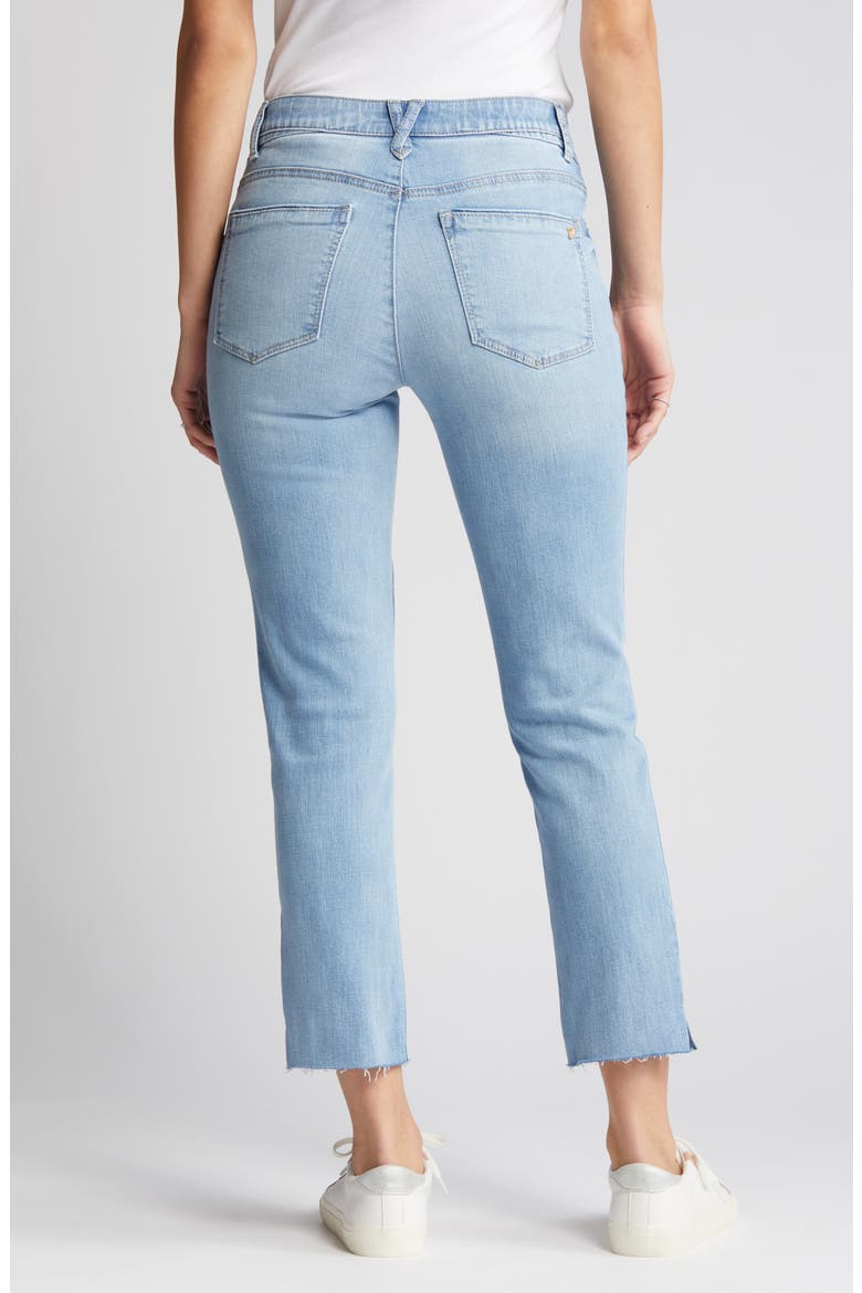 High Waist Raw Hem Skinny Crop Jeans, Alternate, color, LIGHT BLUE
