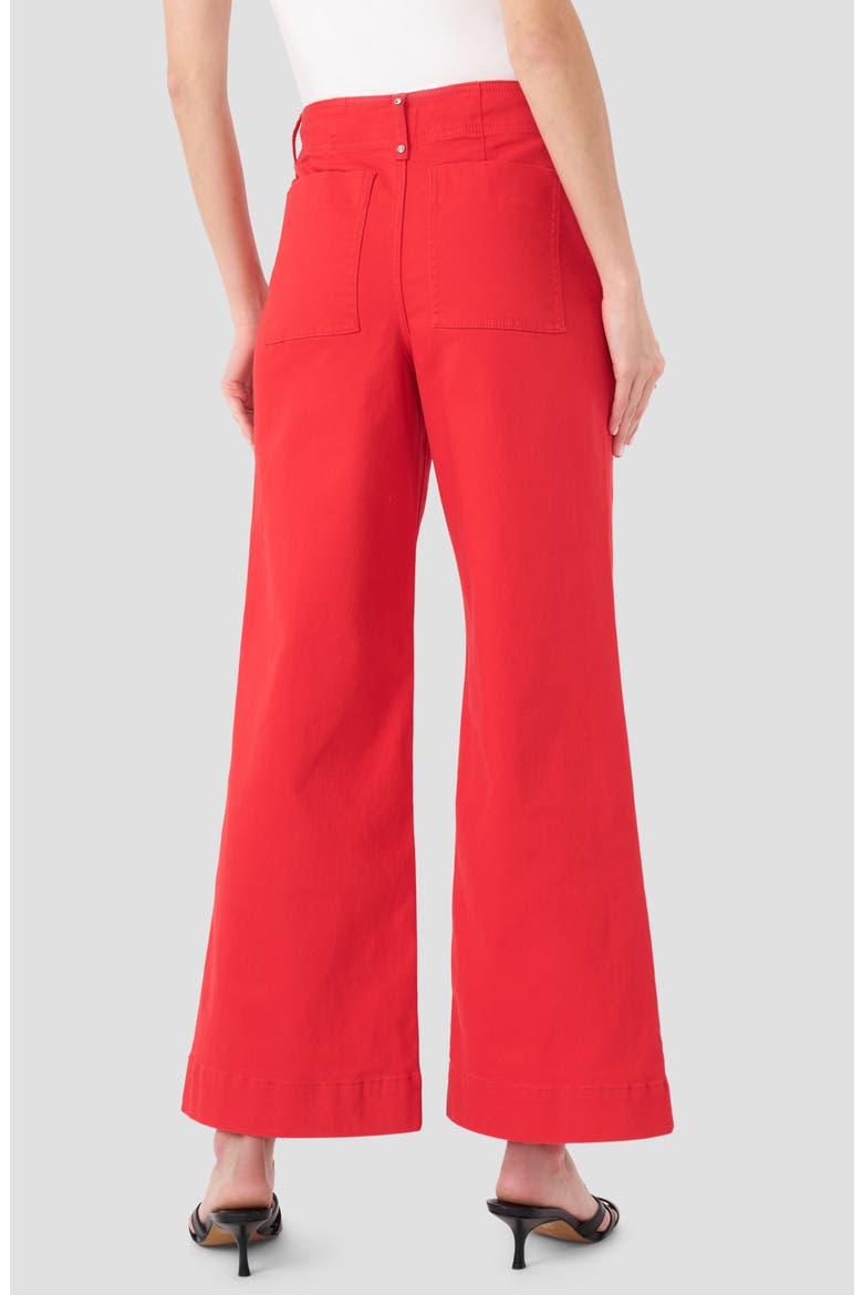 Pintuck High Waist Wide Leg Jeans, Alternate, color, TOMATO