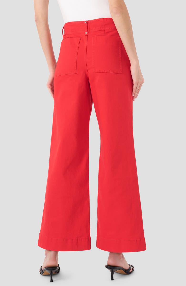 RM Rebecca Minkoff Pintuck High Waist Wide Leg Jeans, Alternate, color, Tomato
