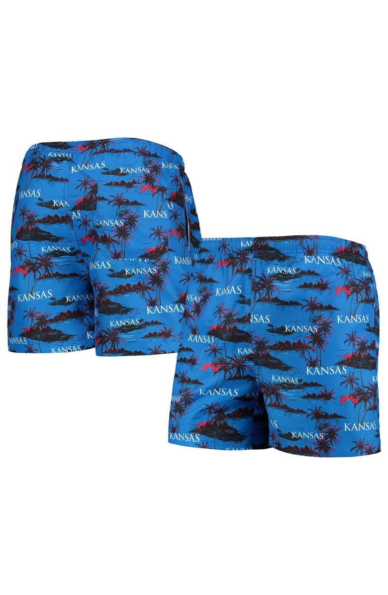 FOCO Men's FOCO Royal Kansas Jayhawks Island Palm Swim Trunks, Main, color, Royal