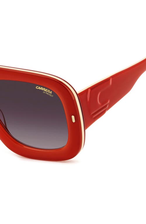 Carrera Eyewear Special Edition Flaglab 18 57mm Gradient Square Shield Sunglasses In Orangegold/violiet Grey