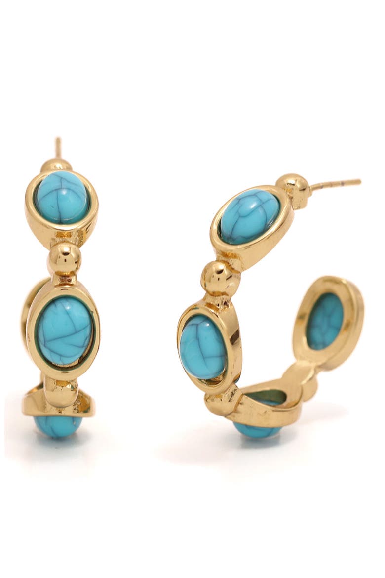 Bari Hoop Earrings, Main, color, TURQUOISE