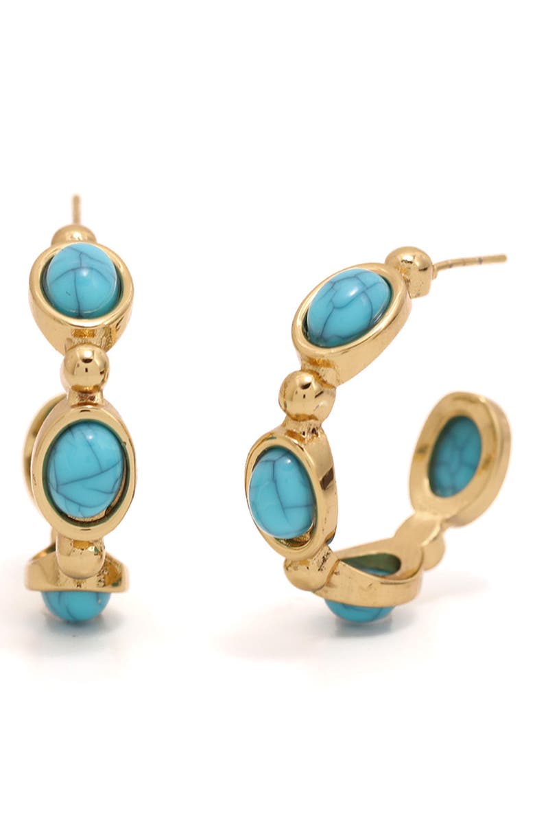 Petit Moments Bari Hoop Earrings, Main, color, Turquoise